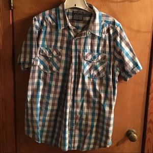 Men's Button-Down Short-Sleeve Plaid Shirt